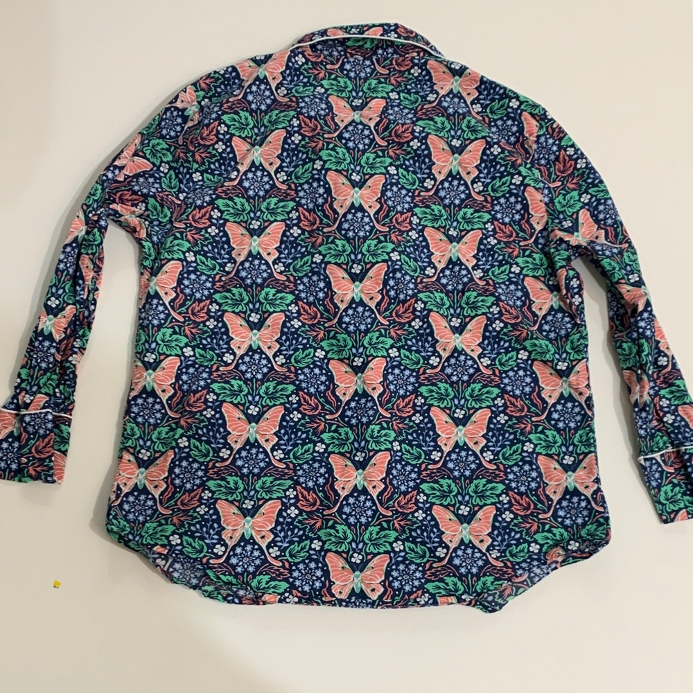 Printfresh x Anthropologie Butterfly Organic Cotton Pajama Top Shirt M - Picture 12 of 12
